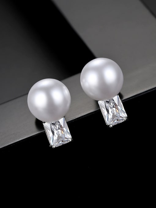 BLING SU AAA zircon bright sweet Earrings