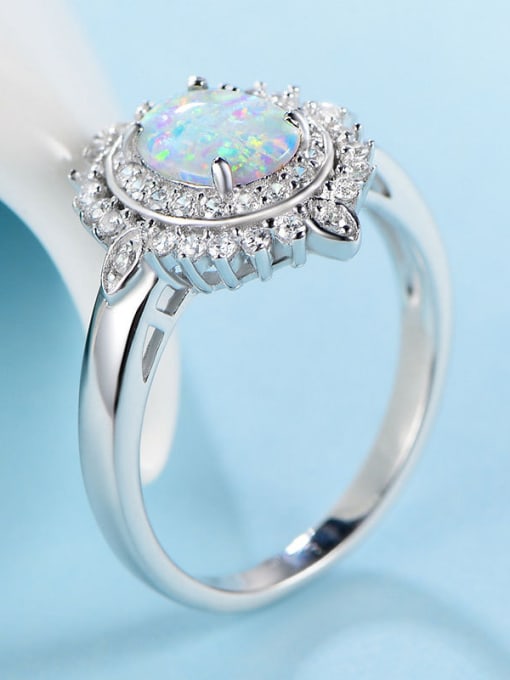 UNIENO 2018 Oval Opal Stone Engagement Ring 2