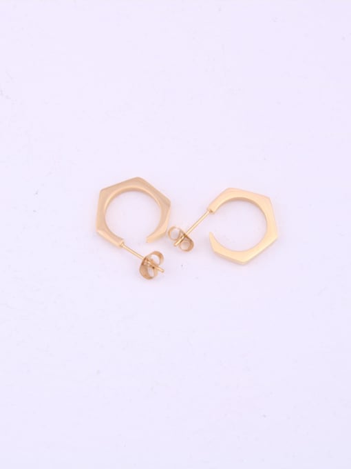 GROSE Titanium With Gold Plated Simplistic Geometric Drop Earrings 0
