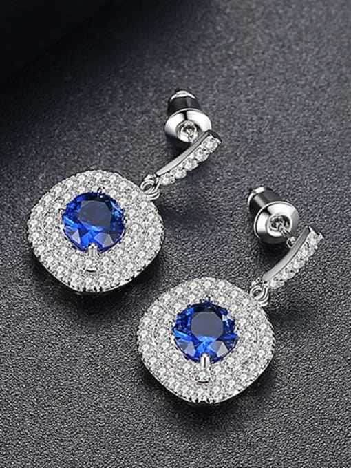 Blue Corundum -T03D05 Micro AAA zircon exquisite  Bling-bling earrings multiple colors available