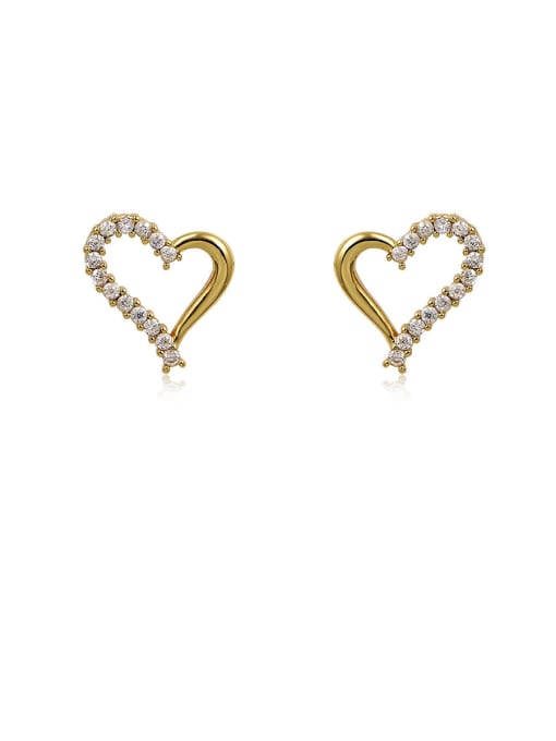 275 gold Copper With Cubic Zirconia  Cute Irregular Stud Earrings