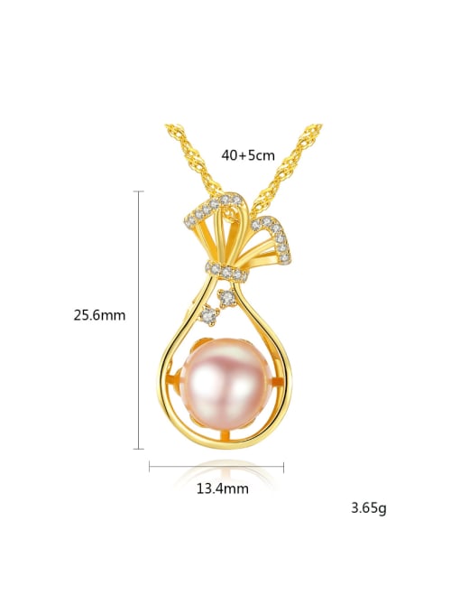 CCUI Pure silver water wave chain freshwater pearl gift bag Necklace 3