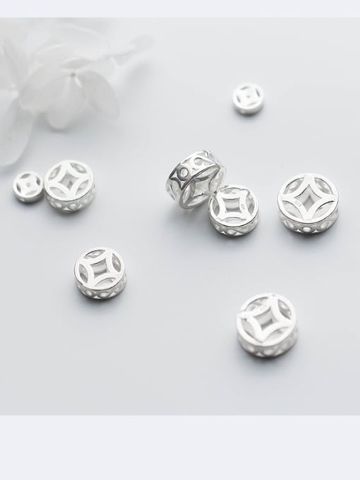 FAN 925 Sterling Silver With Silver Plated Trendy Round Charms 3