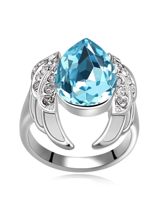 light blue Fashion Water Drop austrian Crystals Alloy Ring