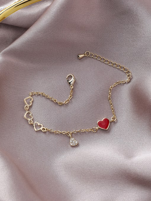Girlhood Alloy With Gold Plated Fashion Heart Bracelets 1