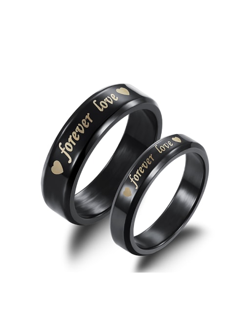 Open Sky Fashion LOVE Gun Color Plated Titanium Lovers Ring
