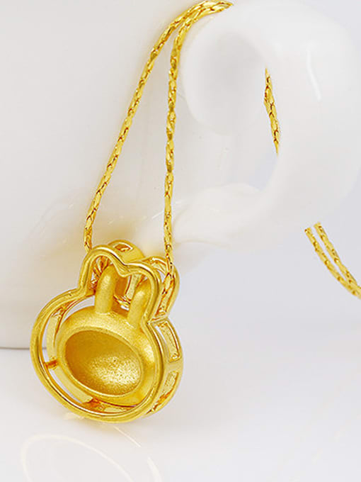 XP Copper Alloy 24K Gold Plated Creative Bunny Necklace 2