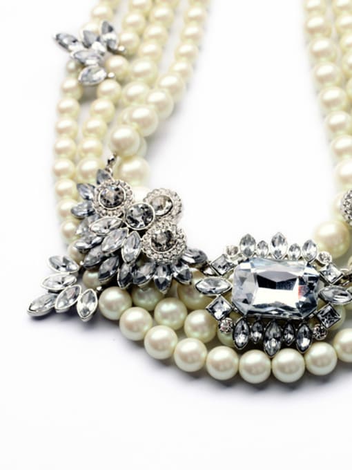 KM Artificial Pearl Multi -Layer Alloy Necklace 1