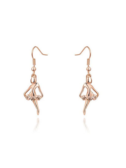 Rose Gold Fashion Geometric Shaped Austria Crystal Earrings