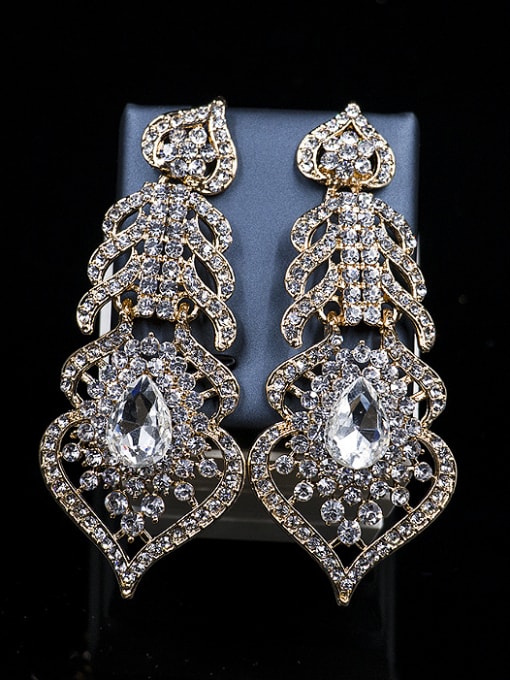 Lan Fu Heart shaped Glass Rhinestones Two Pieces Jewelry Set 2