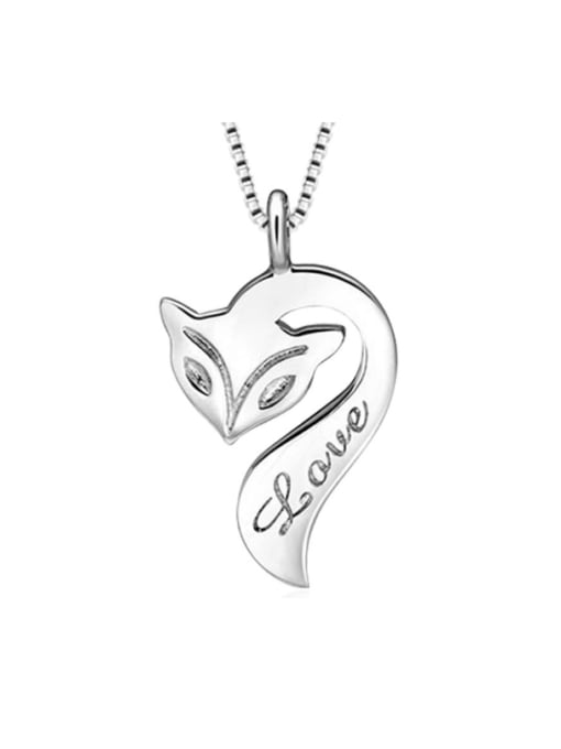 kwan Fox White Gold Plated Silver Pendant