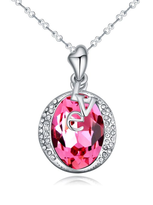 pink Fashion austrian Crystals-accented Pendant Alloy Necklace