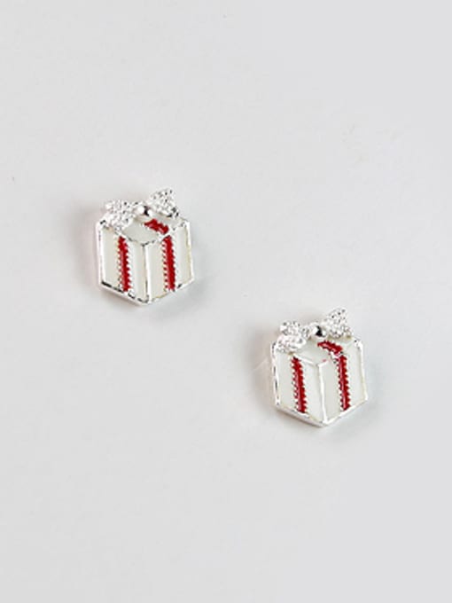 Peng Yuan Tiny Christmas Gift Box Stud Earrings 0