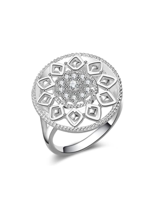 Ya Heng Best-selling Flower Pattern Zircons Women Ring 0