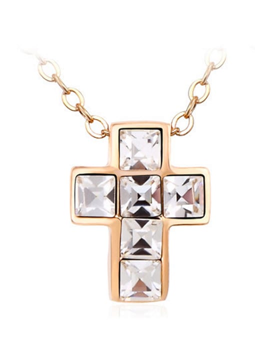 OUXI Austria Crystal Cross Shaped Necklace 0