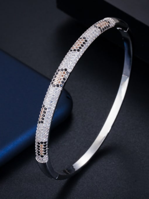L.WIN Copper With Cubic Zirconia  Luxury Round Bangles 2