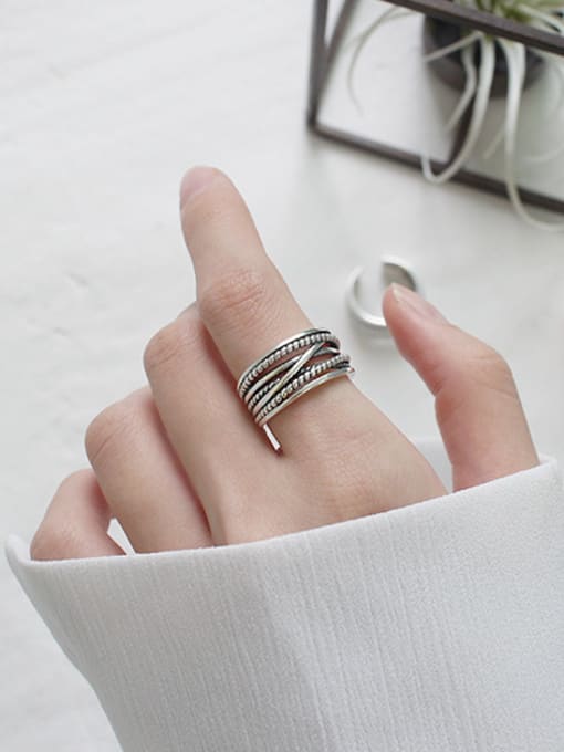 DAKA Retro style Antique Silver Plated Opening Ring 1