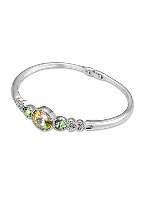 green Simple Cubic austrian Crystals Alloy Bangle