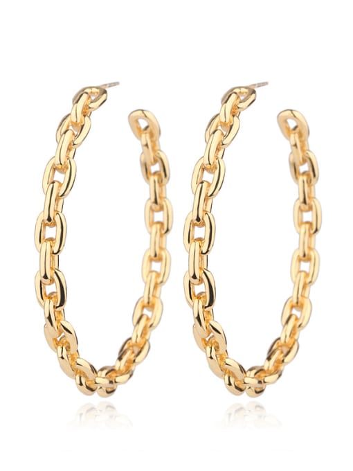 ROSS Copper With Gold Plated Fashion Round Hoop Earrings 4