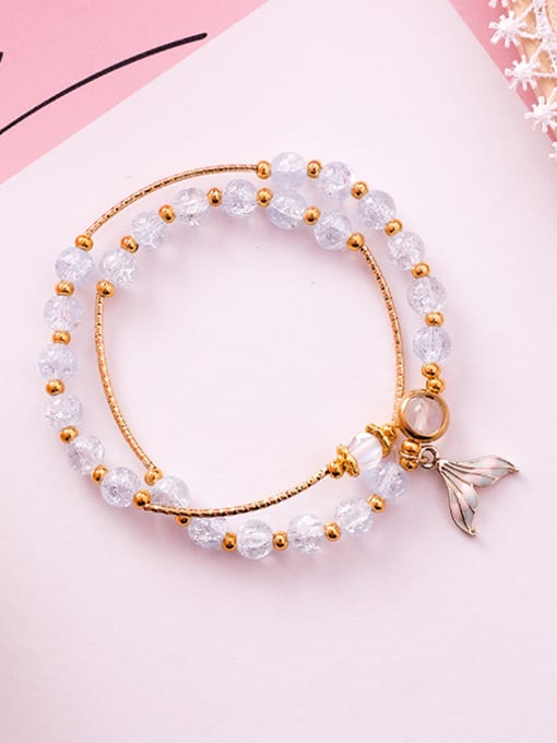C blue Alloy With Rose Gold Plated Fashion Fish Tail Pendant Bracelets