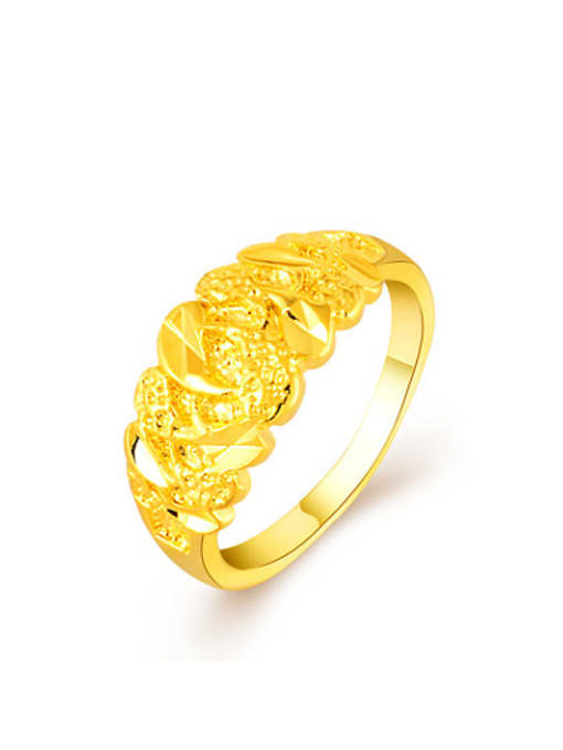 Yi Heng Da Women Fashion Geometric Shaped 24K Gold Plated Ring 0