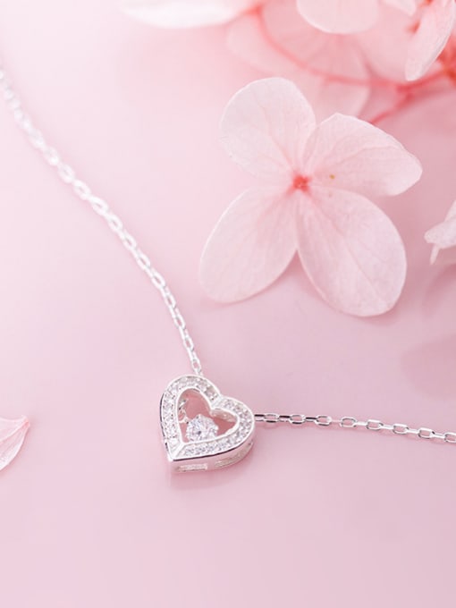 Rosh 925 Sterling Silver With Silver Plated Fashion Heart Necklaces 1