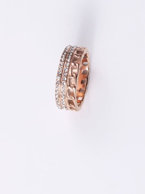GROSE Titanium With Rose Gold Plated Simplistic Round Stacking Rings 3