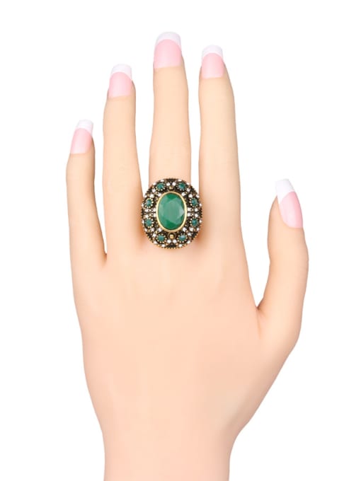 Gujin Retro style Oval Resin Crystals Ring 1