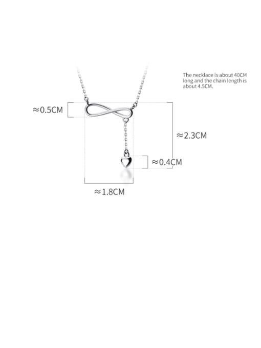 Rosh 925 Sterling Silver With Platinum Plated Simplistic  Smooth  Bowknot Necklaces 4