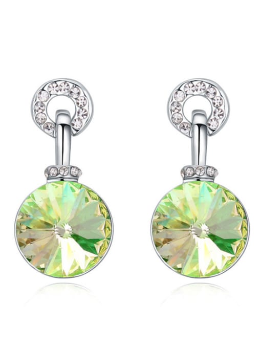 light green Fashion Shiny Cubic austrian Crystals Alloy Stud Earrings