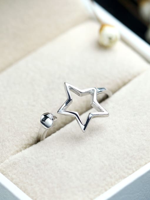 kwan Hollow Star S925 Silver Simple Opening Ring 2
