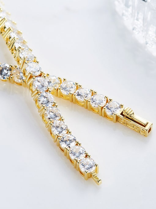 CEIDAI Hip-hop Style Cubic Zirconias Gold Plated Men Bracelet 3