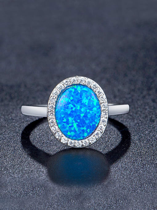 Blue Blue Opal Stone Engagement Ring