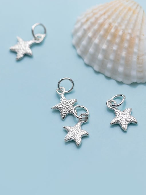 FAN 925 Sterling Silver With Platinum Plated Personality Sea Star Charms 3