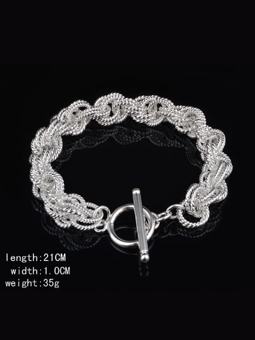 Ya Heng Exaggerated Silver Plated Copper Bracelet 3