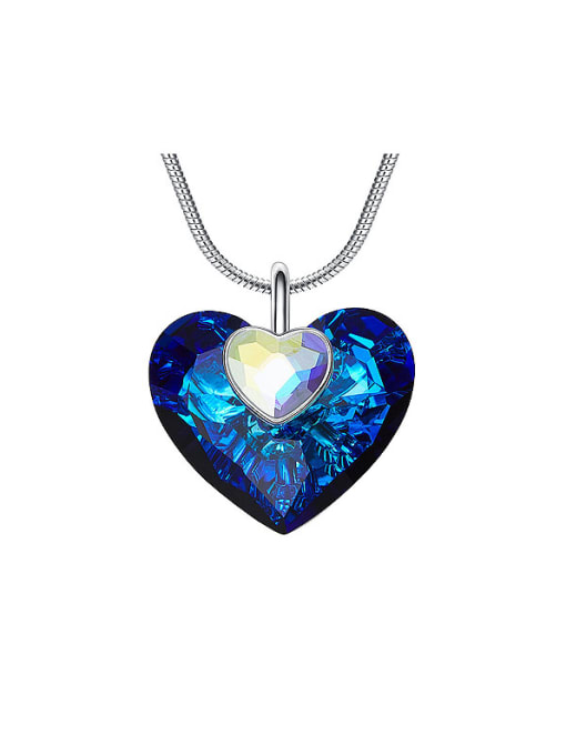 Blue 2018 2018 Heart-shaped Crystal Necklace