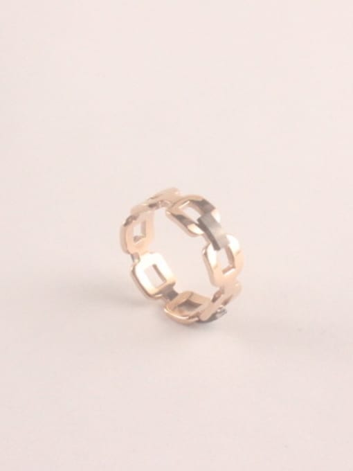 GROSE Personality Titanium Rose Gold Hollow Ring 1