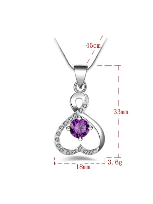 Ya Heng Fashion Hollow Heart Cubic Zirconias Necklace 4