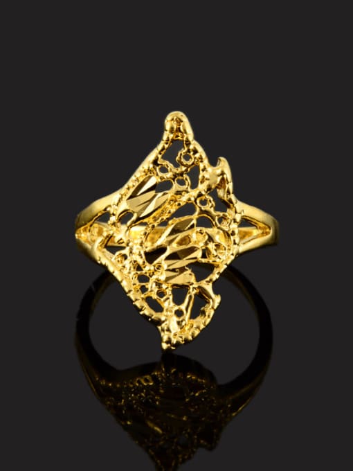 Yi Heng Da High Quality 24K Gold Plated Geometric Shaped Ring 1