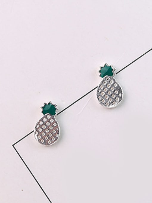 Peng Yuan Tiny Pineapple Silver Stud Earrings 2