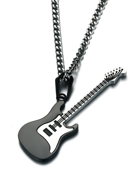 CONG Exquisite Gold Plated High Polished Titanium Guitar Pendant 1