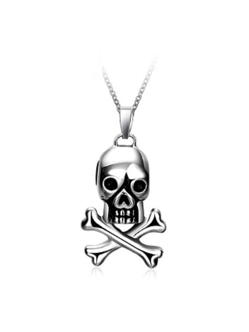 Ronaldo Delicate Skull Shaped Titanium Steel Necklace 0