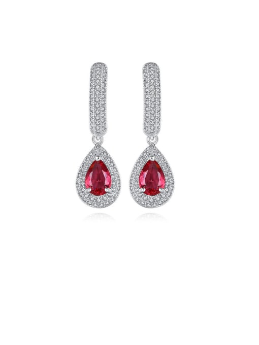 BLING SU Copper With Platinum Plated Delicate Water Drop Drop Earrings