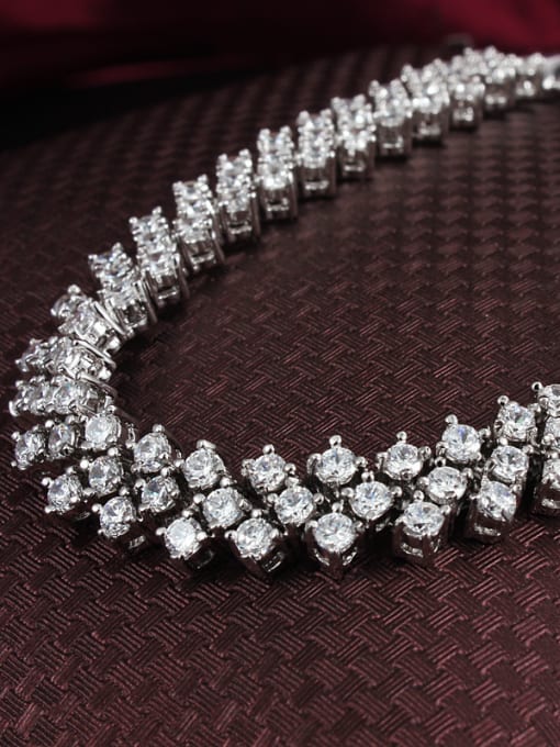 SANTIAGO Delicate 18K Platinum Plated Zircon Bracelet 1