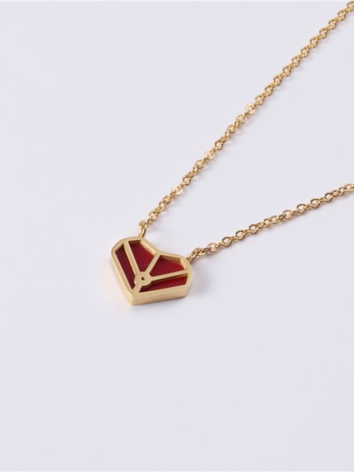 GROSE Titanium With Gold Plated Simplistic Heart Locket Necklace 4