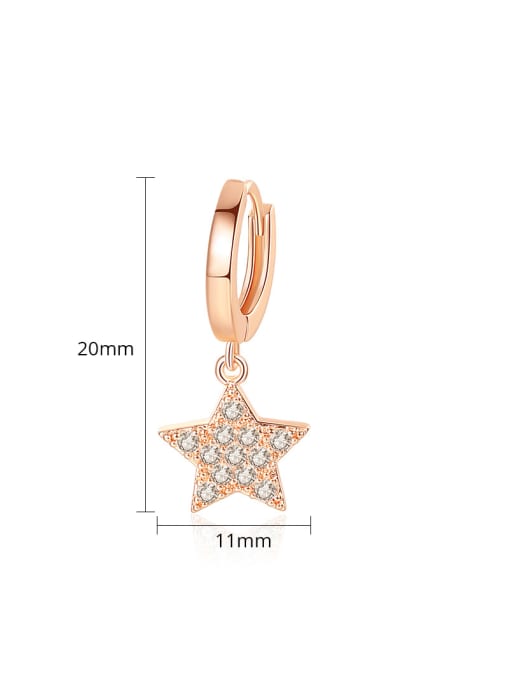BLING SU Copper With White Gold Plated Fashion Star Party Drop Earrings 3