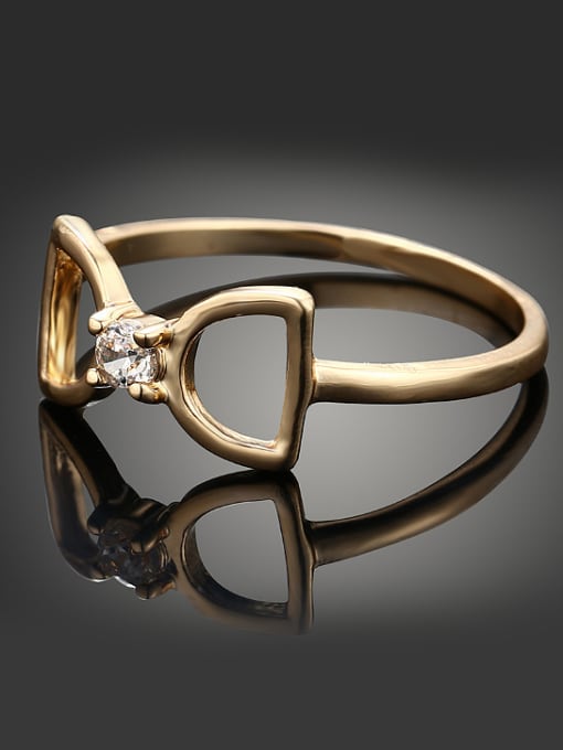 Wei Jia Fashion Double Letter D Cubic Zircon Copper Ring 2