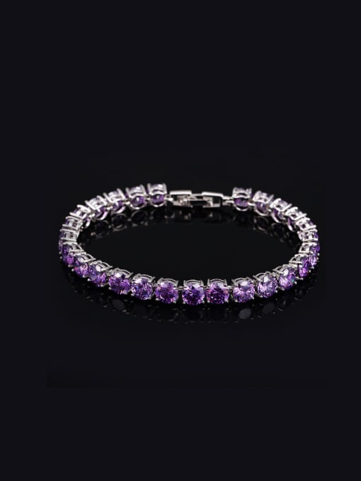 Platinum+purple 18Cm 2018 Luxury Fashion Copper Bracelet