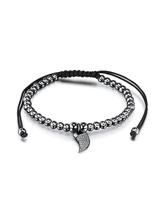 Black Fashion Little Horn Beads Adjustable Bracelet