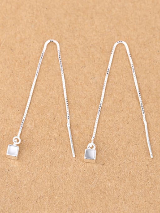 Peng Yuan Mini-cube threader earring 0